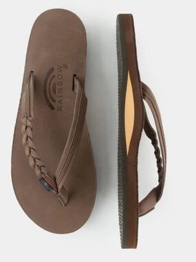 NWOT Rainbow Flirty Braidy Strap Flip Flops - 37.5